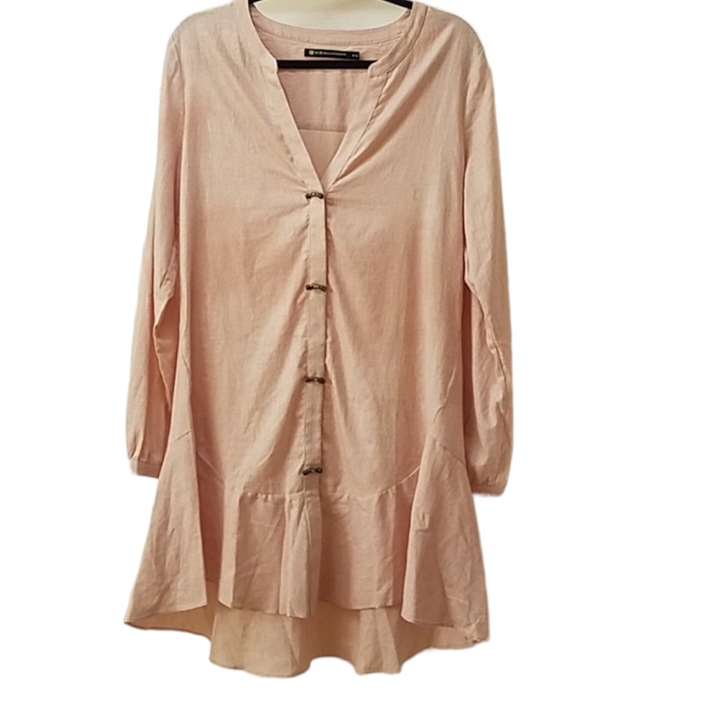 Vix‎ Hermanny peach color linen Beach Dress